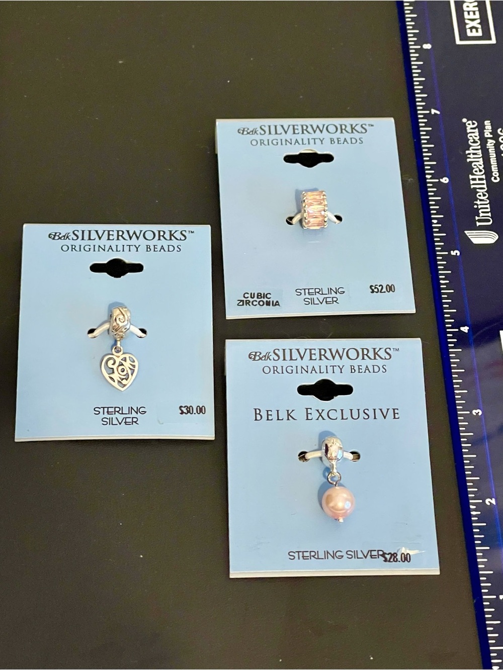 Silverworks Belk Sterling Silver Pink Pearl & Silver Charms Set
